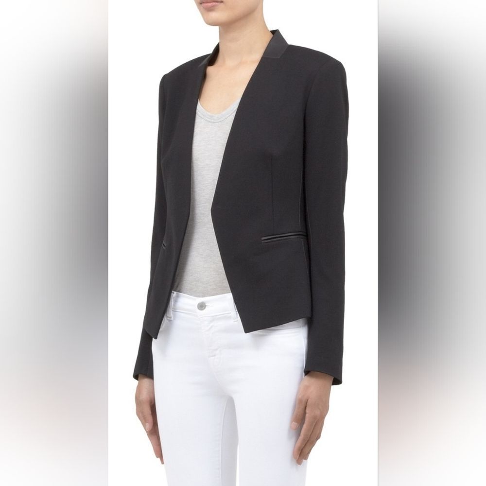 Theory Lenai leather trim blazer size 2
